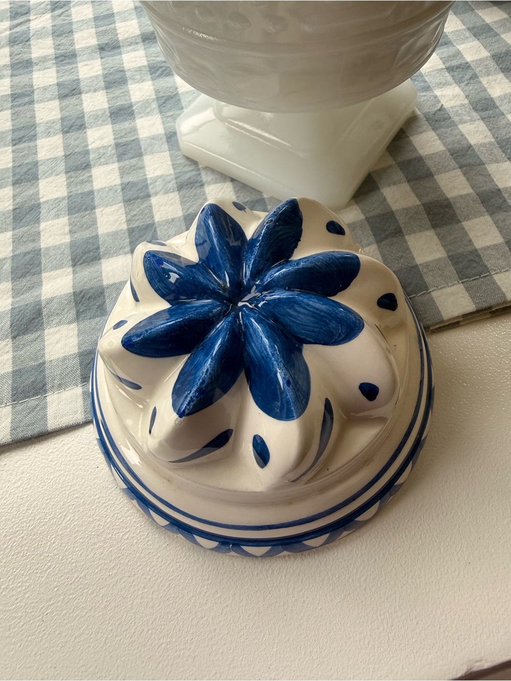 Hand-Painted Blue and White Ceramic Mold